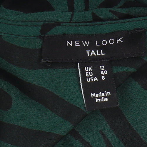 New Look Tall Green Animal Print Dress, Size 12