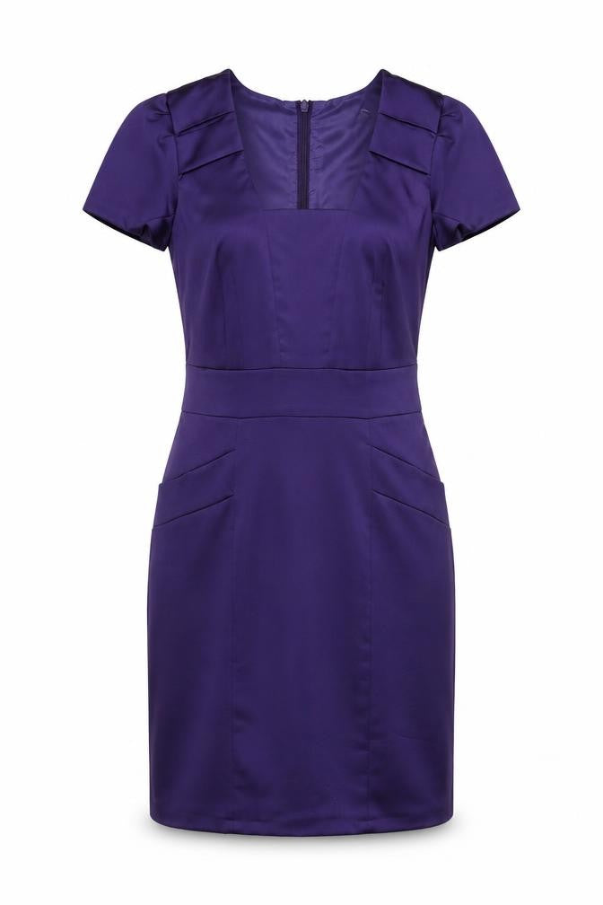 Front view of Next Women's Purple Sheath Dress, size 10, Business