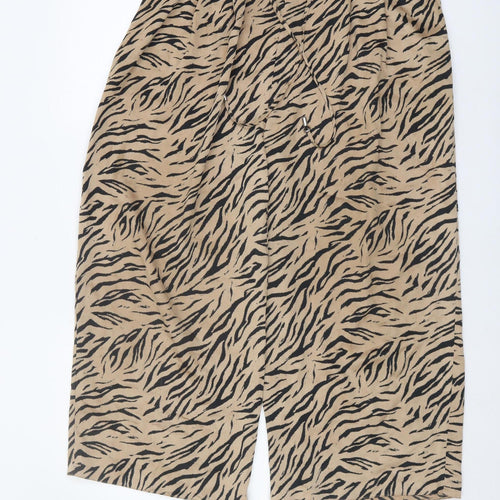 River Island Women's Beige Animal Print Trousers - Size 14