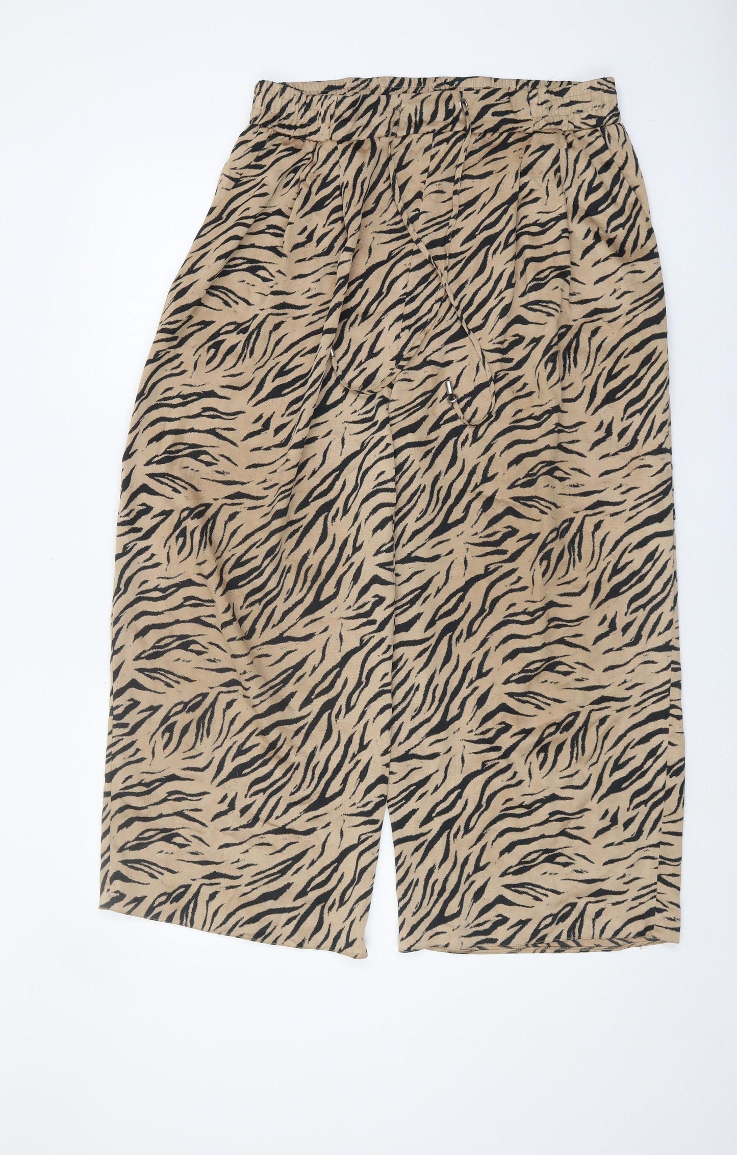 River Island Women's Beige Animal Print Trousers - Size 14