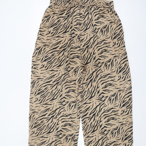 River Island Women's Beige Animal Print Trousers - Size 14