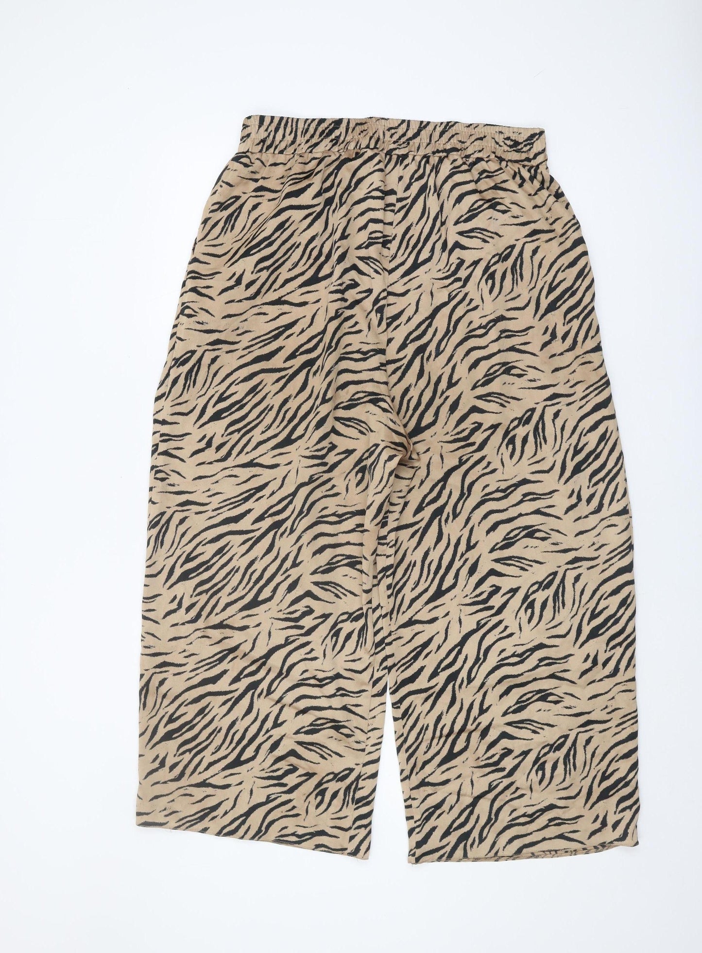 River Island Women's Beige Animal Print Trousers - Size 14