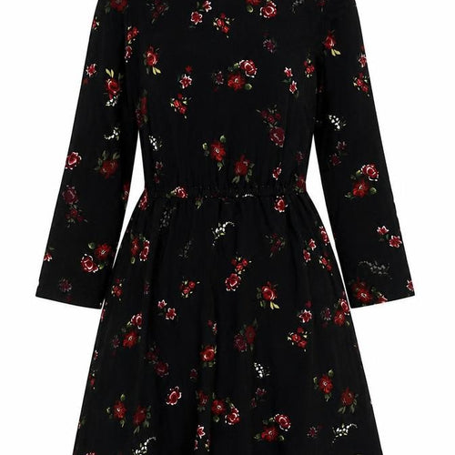 Warehouse Women Black Floral Dress Size 6