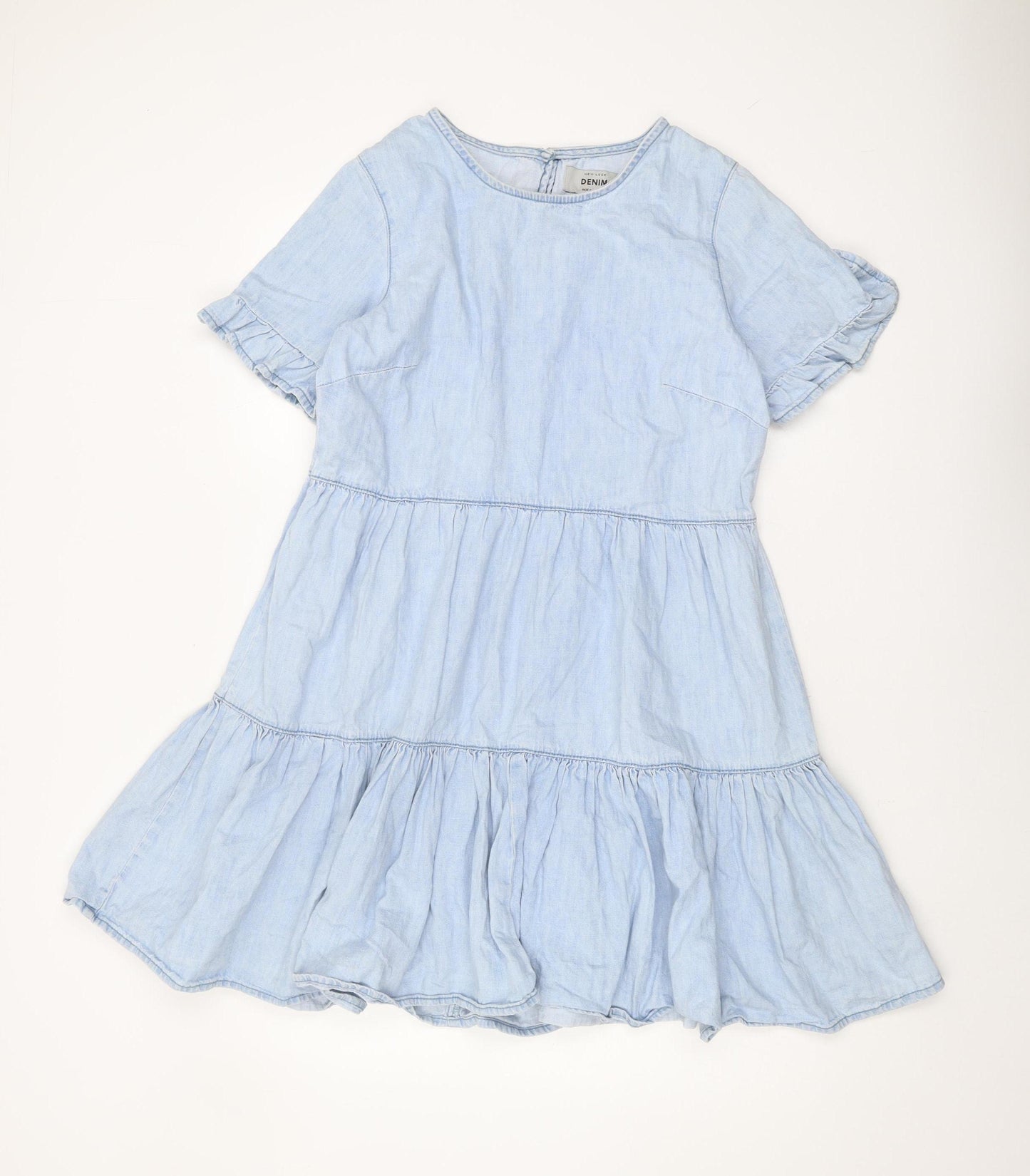 New Look Women's Blue Denim Shift Dress - Size 14