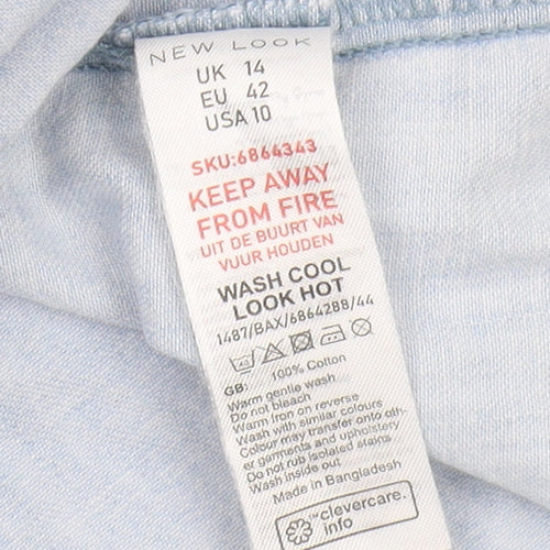 New Look Women's Blue Denim Shift Dress - Size 14