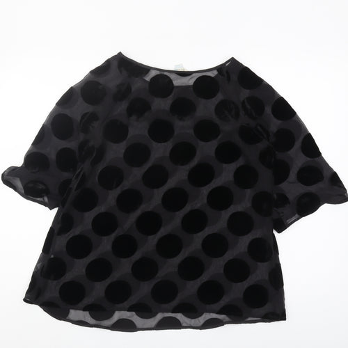 Boden Women's Black Polka Dot Blouse Size 10