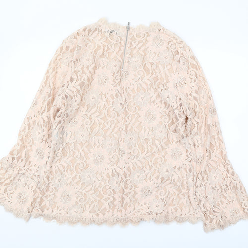 Mint Velvet Women's Beige Lace Tunic Blouse Size 18