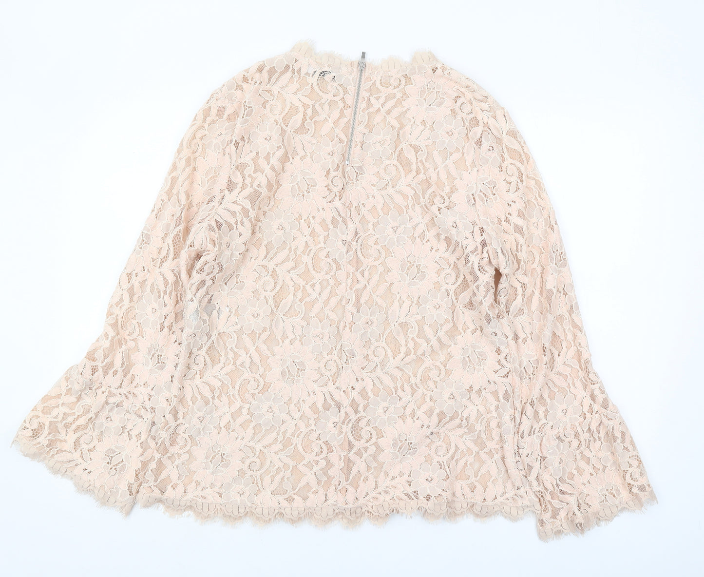 Mint Velvet Women's Beige Lace Tunic Blouse Size 18