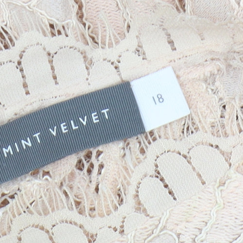 Mint Velvet Women's Beige Lace Tunic Blouse Size 18