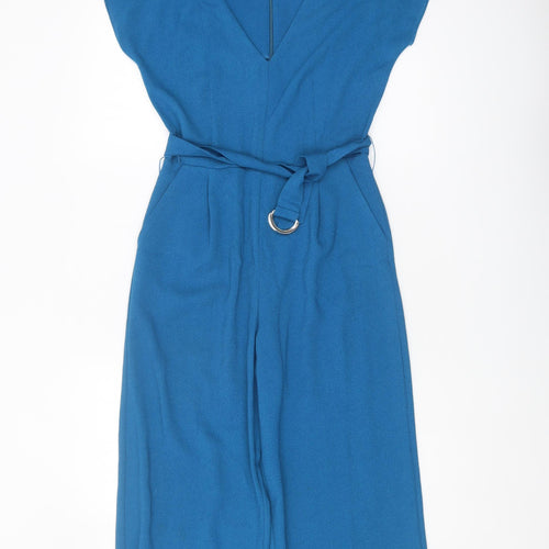 Oasis Women's Blue Sleeveless Jumpsuit, Size 6, Belted Style