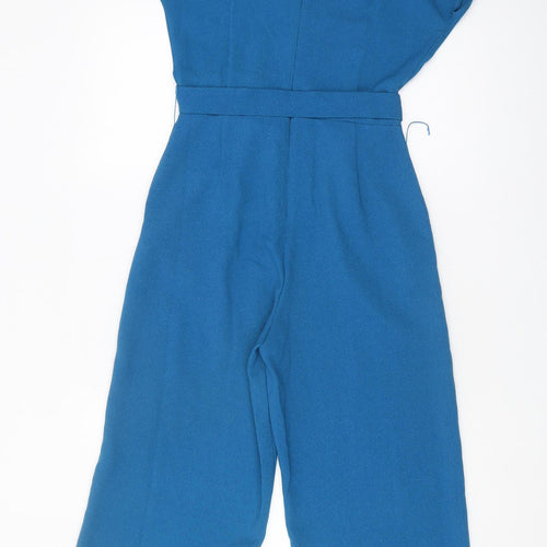 Oasis Women's Blue Sleeveless Jumpsuit, Size 6, Belted Style