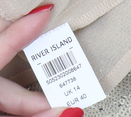 River Island Women's Beige Sleeveless Dress