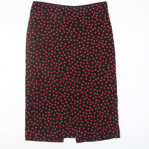Marks and Spencer Women's Black Polka Dot Pencil Skirt 10
