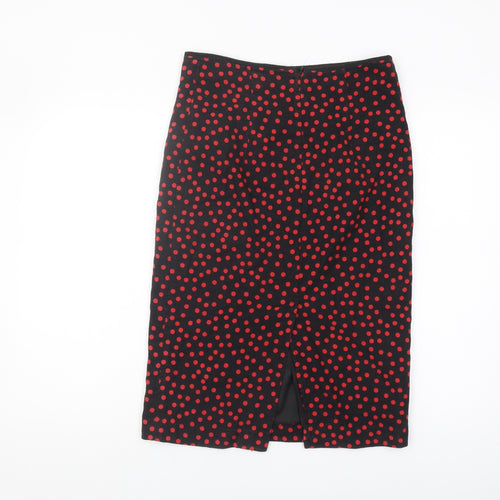 Marks and Spencer Women's Black Polka Dot Pencil Skirt 10