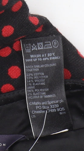 Marks and Spencer Women's Black Polka Dot Pencil Skirt 10