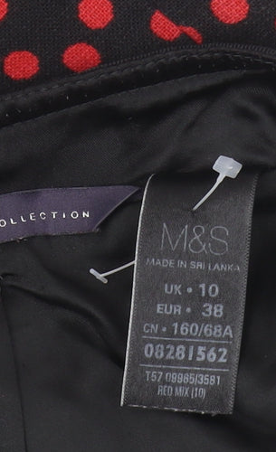 Marks and Spencer Women's Black Polka Dot Pencil Skirt 10