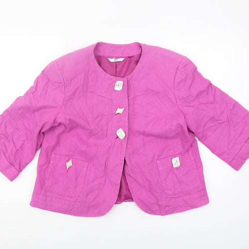 Nass Collection Women's Pink Linen Blazer Size 12