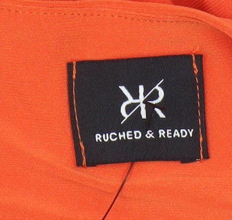Ruched & Ready Women’s Orange Wrap Dress S