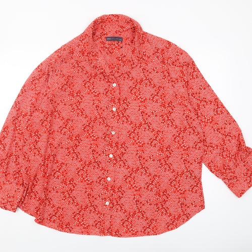 Marks and Spencer Women's Red Button-Up Shirt, Size 20