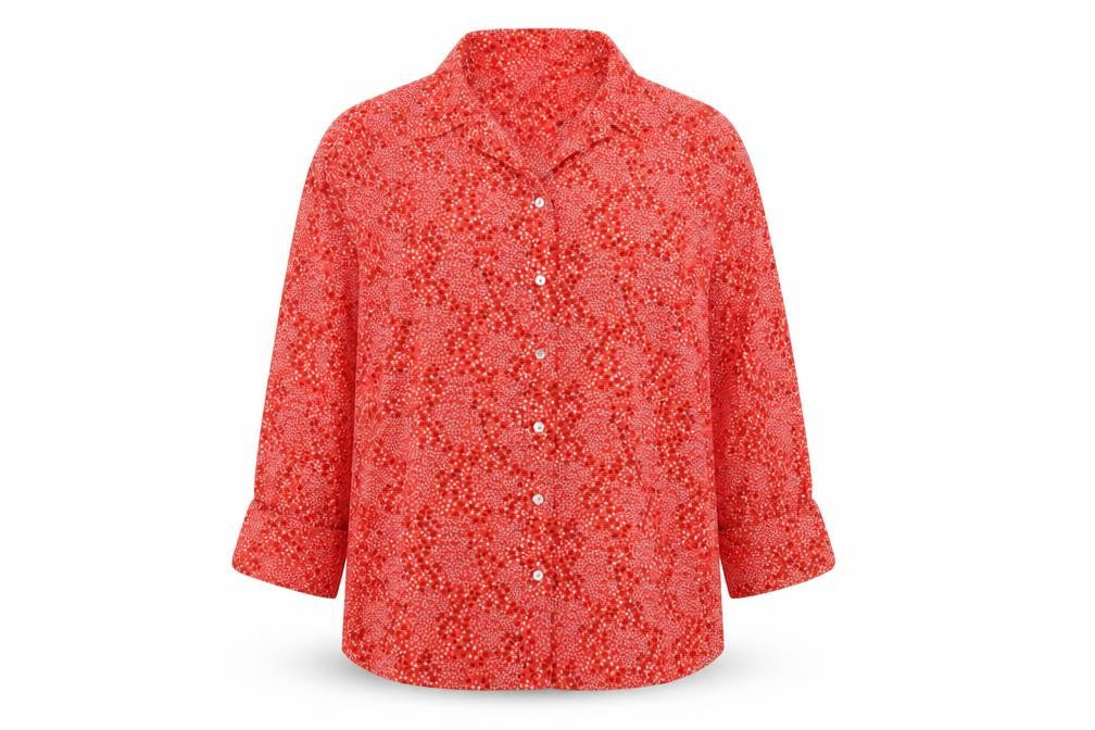 Front view of Marks & Spencer Women's Red Button-Up Shirt, size 20