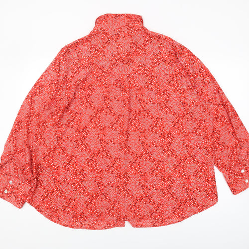 Marks and Spencer Women's Red Button-Up Shirt, Size 20