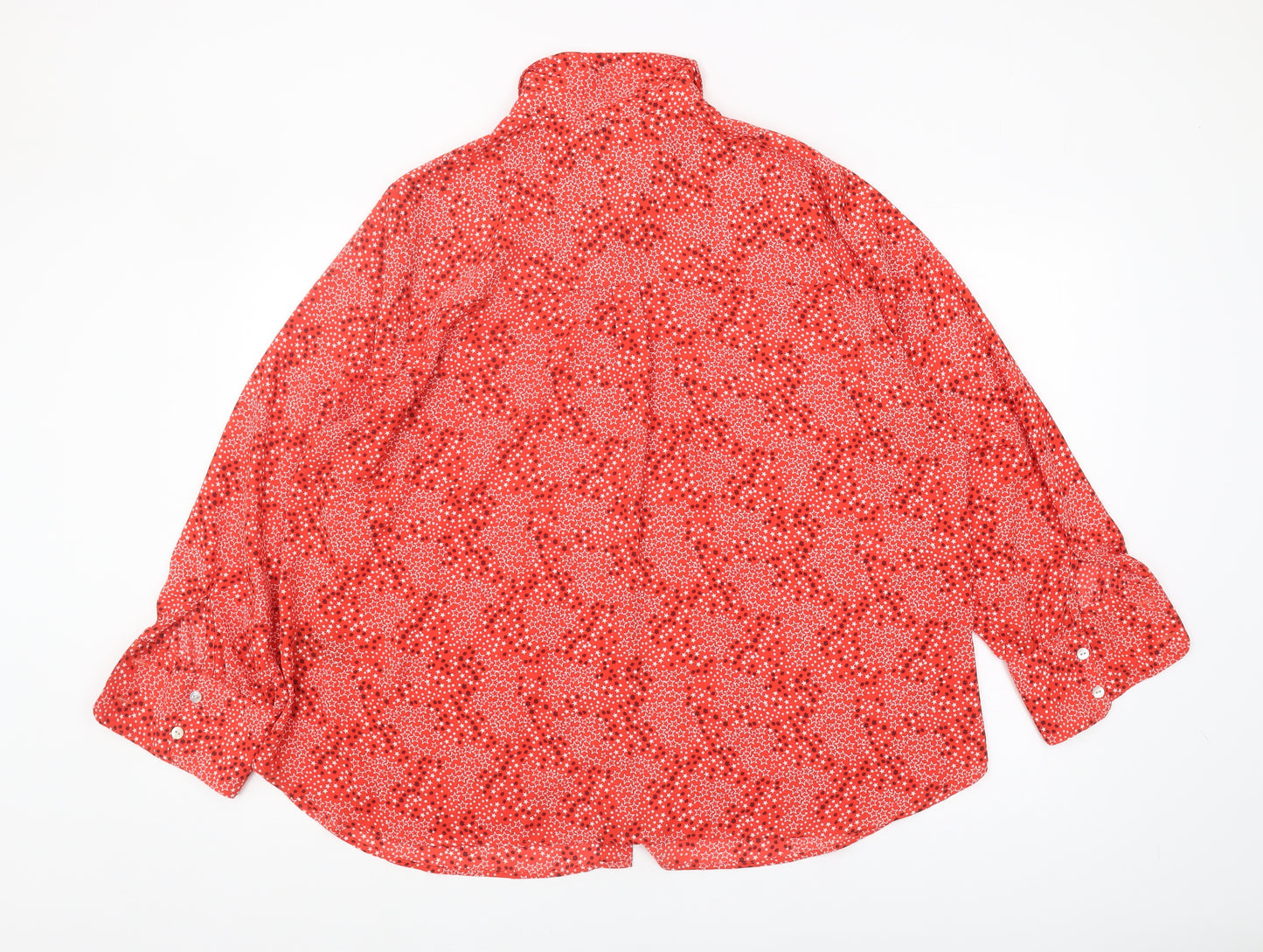 Marks and Spencer Women's Red Button-Up Shirt, Size 20