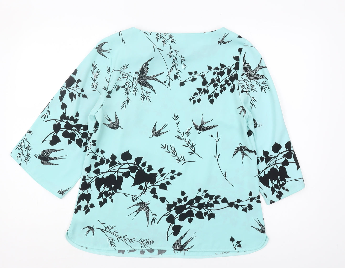 Warehouse Women's Blue Animal Print Top Size 12