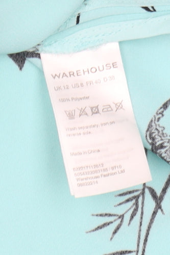 Warehouse Women's Blue Animal Print Top Size 12