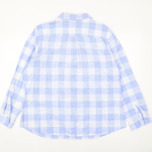 Isle Essentials Women's Blue Plaid Button-Up Shirt