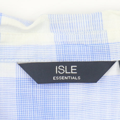 Isle Essentials Women's Blue Plaid Button-Up Shirt