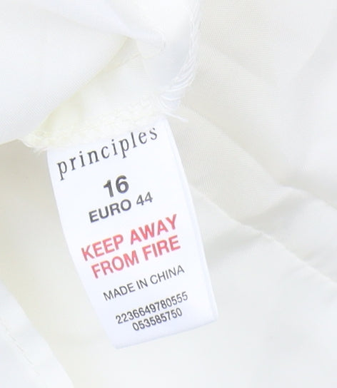 Principles Women Ivory A-Line Skirt Size 16