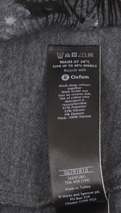 Marks and Spencer Women's A-Line Floral Midi Skirt Size 16