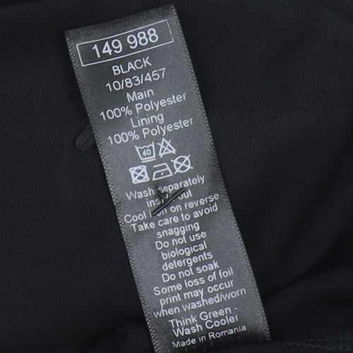 M&Co Women's Black Floral Blouse, Size 14, Tunic Top