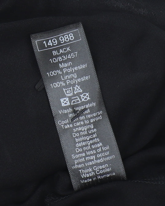 M&Co Women's Black Floral Blouse, Size 14, Tunic Top