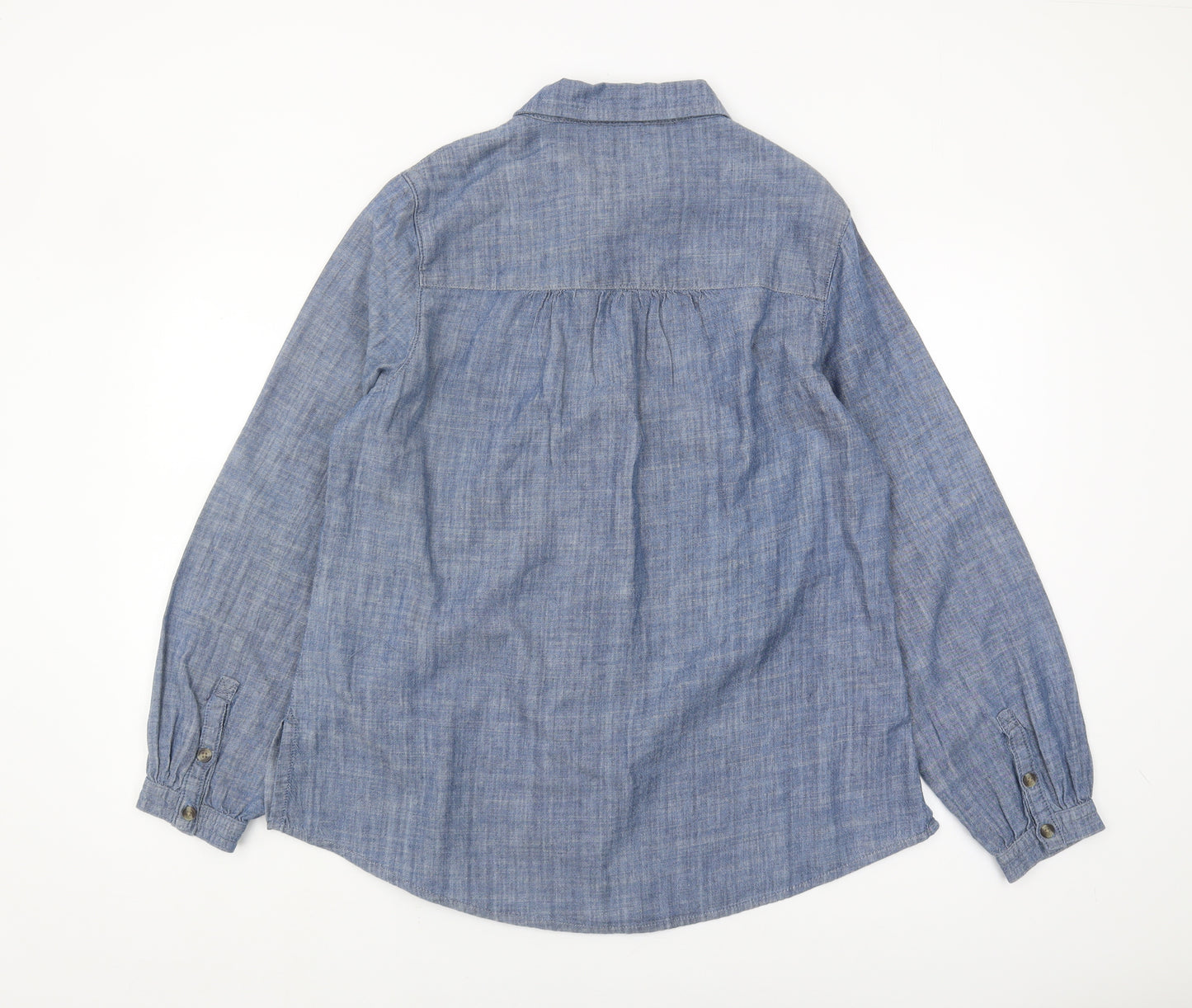 Seasalt Cornwall Women's Blue Organic Cotton Button-Up Shirt