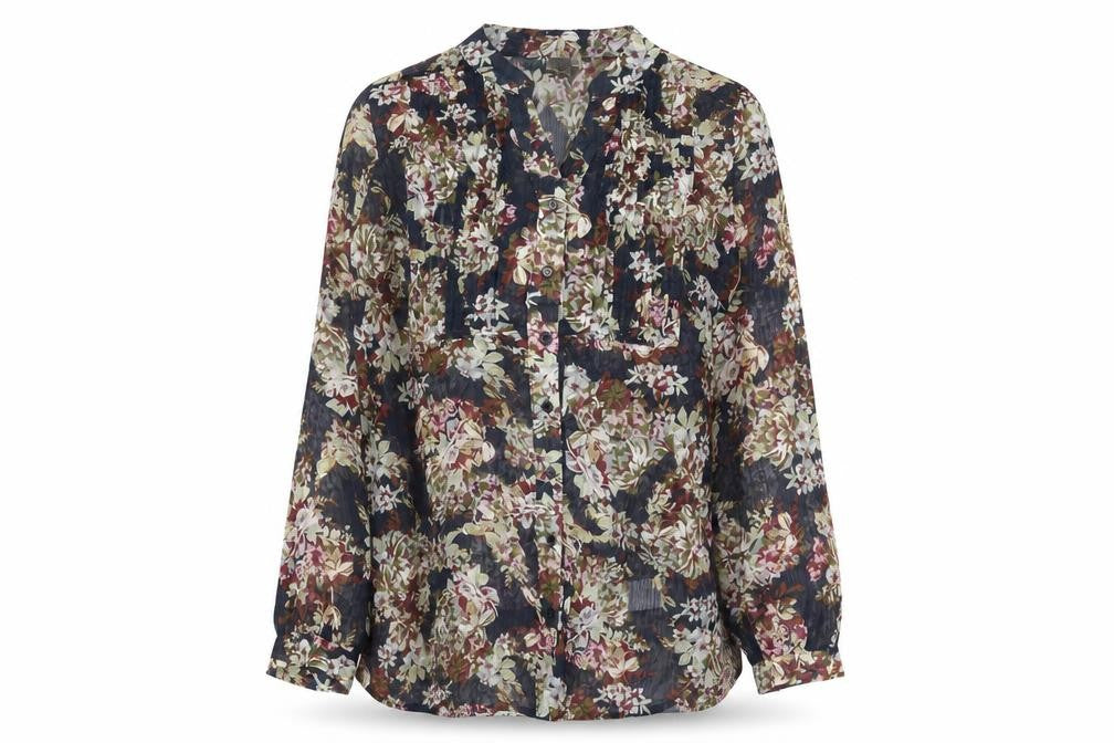 Front view of Cotton Traders Women's Floral Blouse, Multicoloured, size 12
