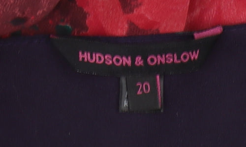 Hudson & Onslow Women's Red Floral Dress Size 20