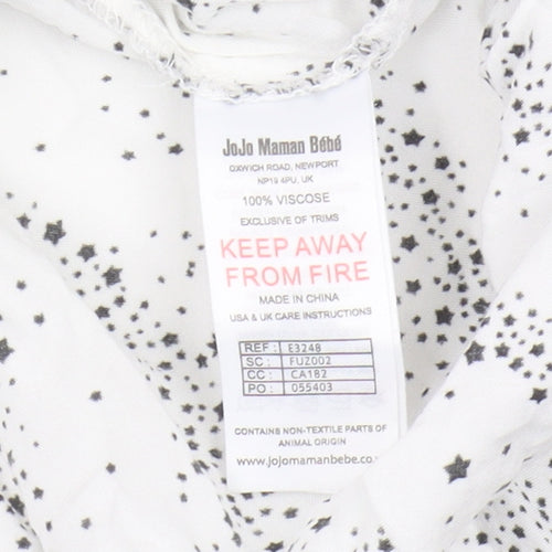 JoJo Maman Bébé Women's White Animal Print Wrap Blouse L