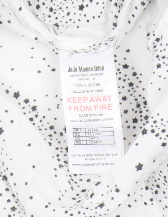JoJo Maman Bébé Women's White Animal Print Wrap Blouse L