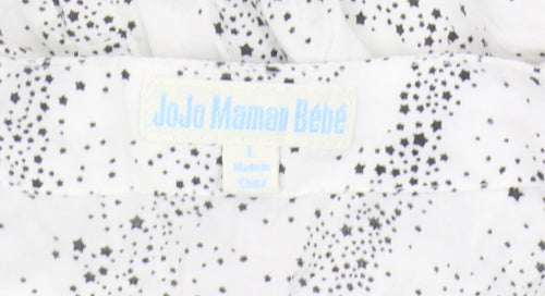 JoJo Maman Bébé Women's White Animal Print Wrap Blouse L
