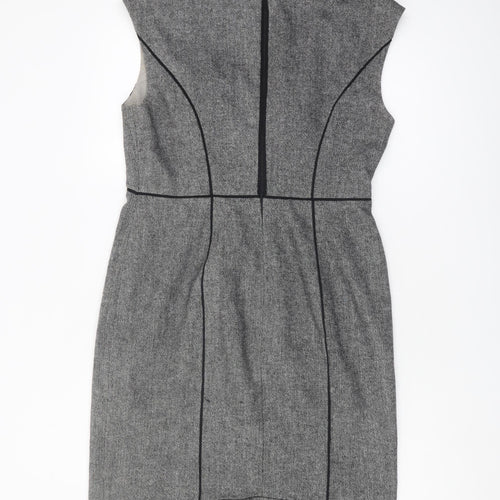 Coast Women's Grey Sheath Dress Size 14 Workwear