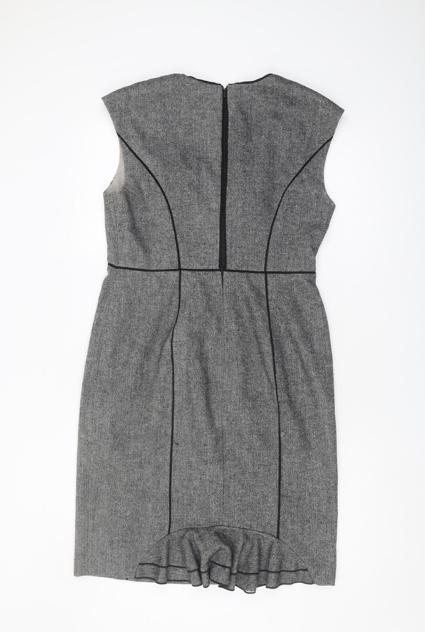 Coast Women's Grey Sheath Dress Size 14 Workwear