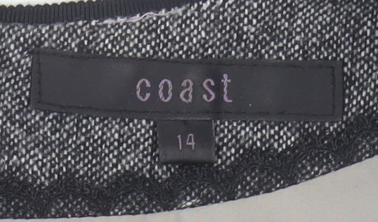 Coast Women's Grey Sheath Dress Size 14 Workwear