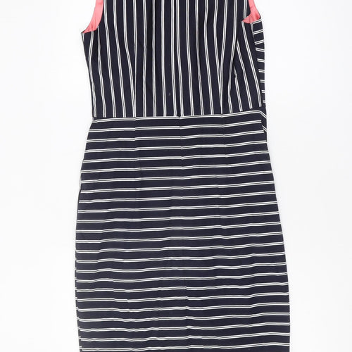 Oasis Women's Black Striped Bodycon Dress - Size 10