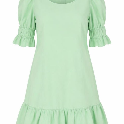NA-KD Women's Green Mini Dress Size 12 with Puff Sleeves