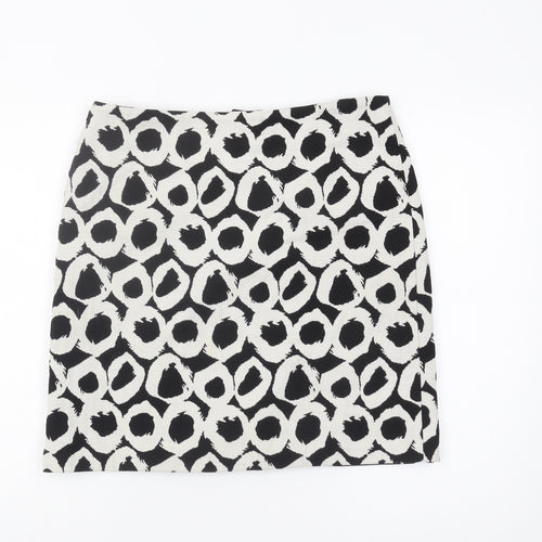 Marks and Spencer Women's Black/White Knee Length Skirt