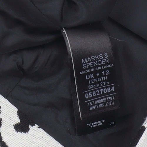 Marks and Spencer Women's Black/White Knee Length Skirt