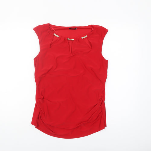 Roman Women's Red Sleeveless Blouse Size 12