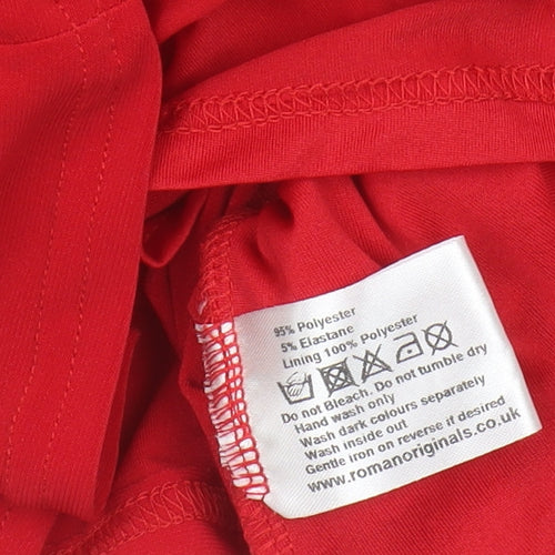 Roman Women's Red Sleeveless Blouse Size 12
