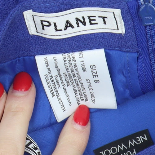 Planet Women's Blue Pencil Skirt Size 8 Wool Business